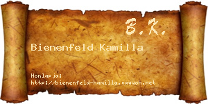 Bienenfeld Kamilla névjegykártya